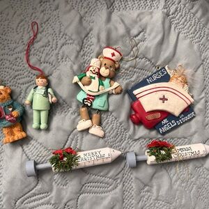 Nurse Themed Christmas Ornaments Set